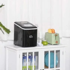 HOMCOM 12kg Portable Countertop Ice Maker Machine - Black - 800-063V70 -Blanco Shop homcom 800 063v70 lifestyle