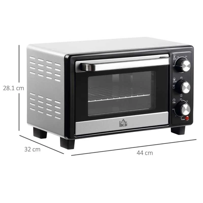 HOMCOM 1400W 16 Litre Mini Countertop Oven & Grill - Silver - 800-083V70 2 HOMCOM 1400W 16 Litre Mini Countertop Oven & Grill - Silver - 800-083V70 - Image 2