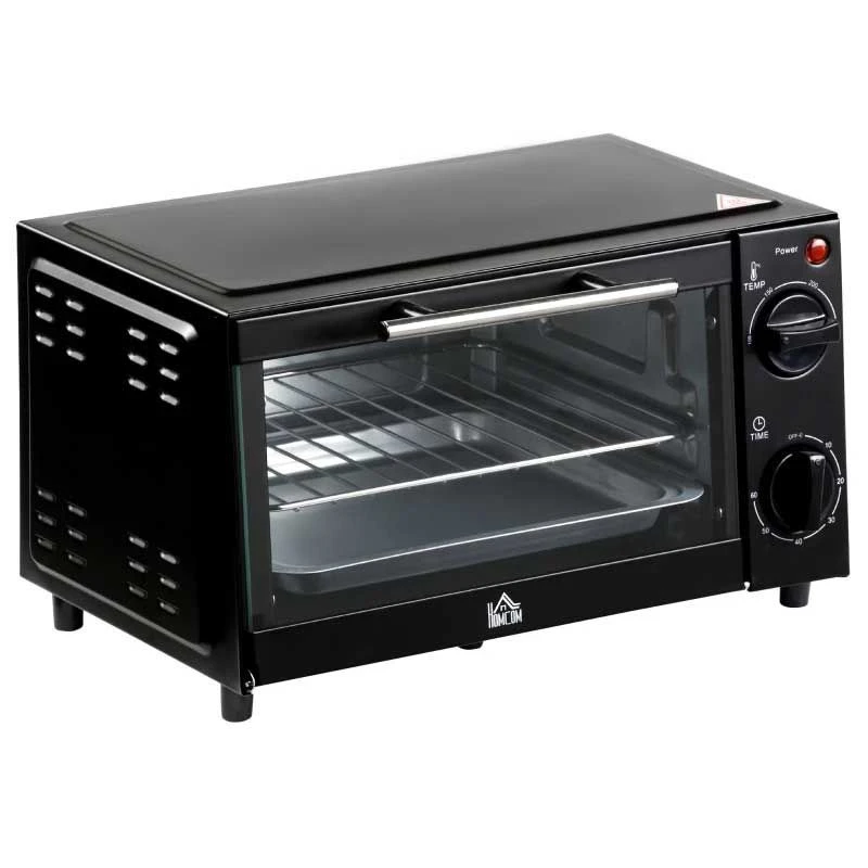 HOMCOM 750W 9 Litre Mini Countertop Oven & Grill - Black - 800-088 4 HOMCOM 750W 9 Litre Mini Countertop Oven & Grill - Black - 800-088 - Image 4