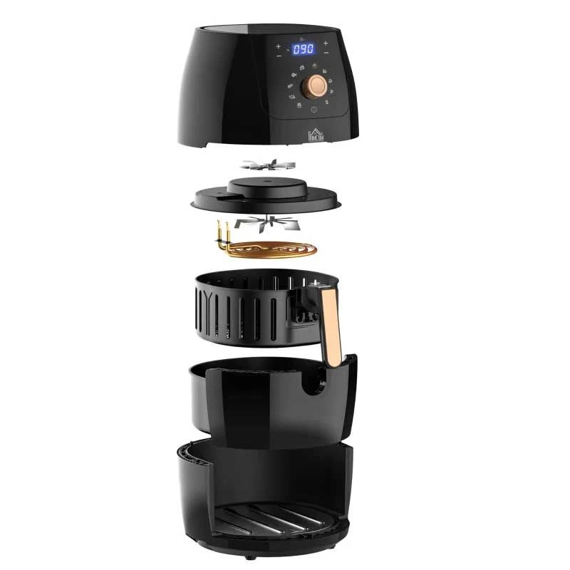 HOMCOM 1700W 5.5 Litre Air Fryer With Digital Display - Black - 800-094V70 5 HOMCOM 1700W 5.5 Litre Air Fryer With Digital Display - Black - 800-094V70 - Image 5