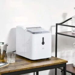 HOMCOM 12kg Portable Countertop Ice Maker Machine - White - 800-101 -Blanco Shop homcom 800101 lifestyle2