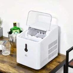 HOMCOM 12kg Portable Countertop Ice Maker Machine - White - 800-101 -Blanco Shop homcom 800101 lifestyle3
