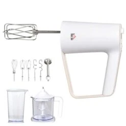 HOMCOM 5-in-1 Electric Hand Mixer - White - 800-102V70 -Blanco Shop homcom 800102v70