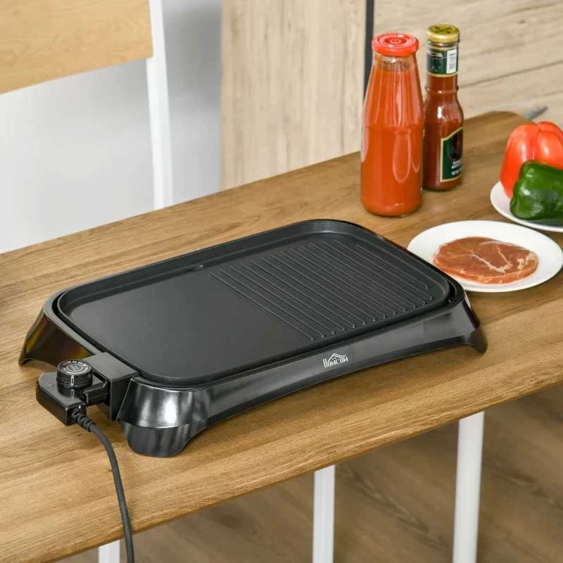 HOMCOM 1600W Non-Stick Teppanyaki Table Top Grill - Black - 800-109V70 2 HOMCOM 1600W Non-Stick Teppanyaki Table Top Grill - Black - 800-109V70 - Image 2
