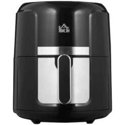 HOMCOM 1300W 4 Litre Air Fryer With Rapid Air Circulation - Black - 800-119V70 12 HOMCOM 1300W 4 Litre Air Fryer With Rapid Air Circulation - Black - 800-119V70 -Blanco Shop homcom 800119v70 front view