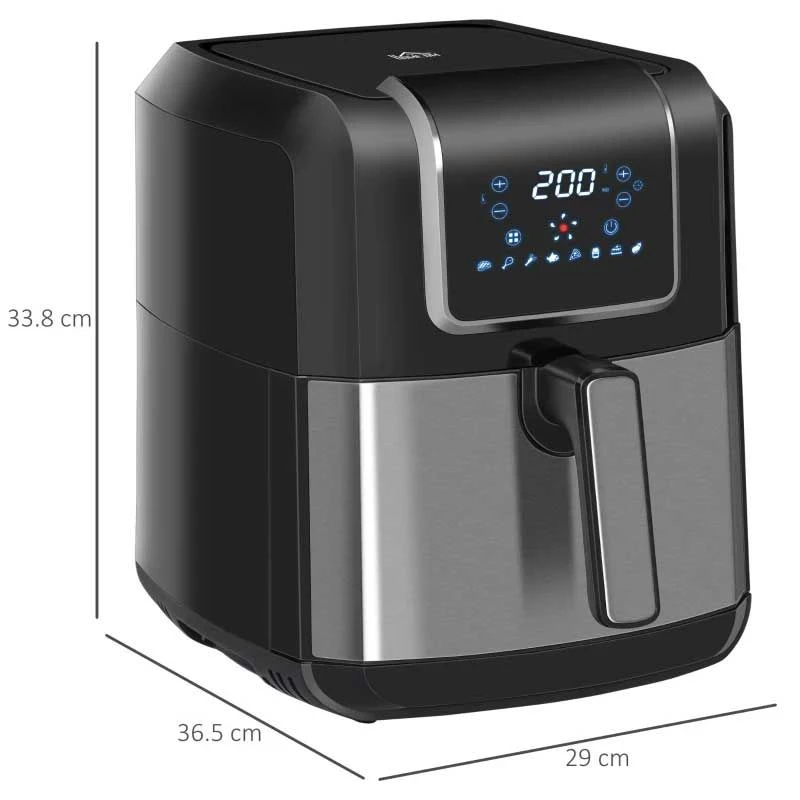HOMCOM 1700W 6.5 Litre Air Fryer With Digital Display - Black - 800-120V70 2 HOMCOM 1700W 6.5 Litre Air Fryer With Digital Display - Black - 800-120V70 - Image 2