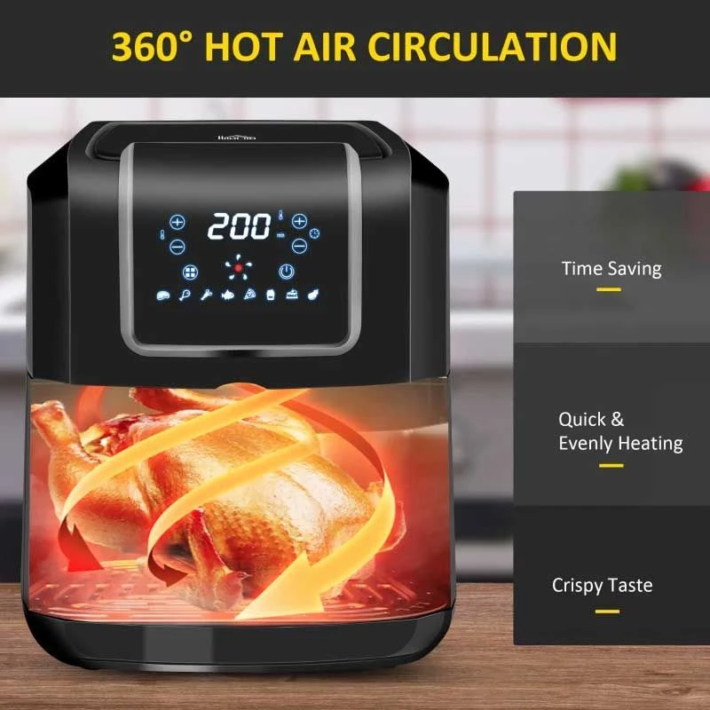 HOMCOM 1700W 6.5 Litre Air Fryer With Digital Display - Black - 800-120V70 9 HOMCOM 1700W 6.5 Litre Air Fryer With Digital Display - Black - 800-120V70 - Image 9