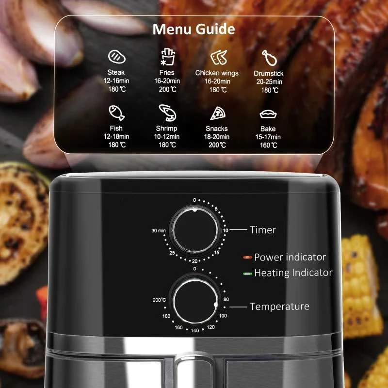 HOMCOM 1500W 4.5 Litre Air Fryer With Rapid Air Circulation - Black - 800-122V70 10 HOMCOM 1500W 4.5 Litre Air Fryer With Rapid Air Circulation - Black - 800-122V70 - Image 10