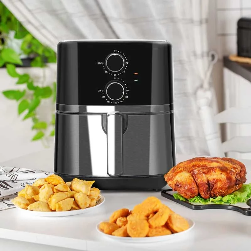 HOMCOM 1500W 4.5 Litre Air Fryer With Rapid Air Circulation - Black - 800-122V70 1 HOMCOM 1500W 4.5 Litre Air Fryer With Rapid Air Circulation - Black - 800-122V70