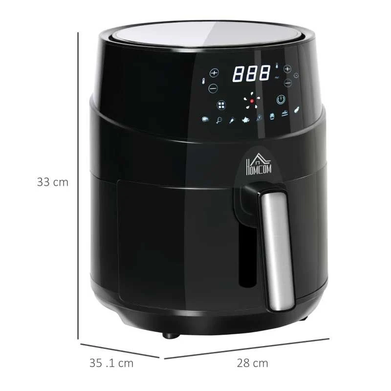 HOMCOM 1500W 4.5 Litre Air Fryer With Digital Display - Black - 800-124V70 2 HOMCOM 1500W 4.5 Litre Air Fryer With Digital Display - Black - 800-124V70 - Image 2