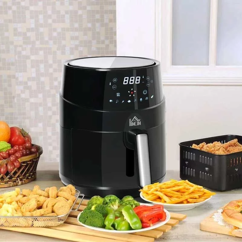 HOMCOM 1500W 4.5 Litre Air Fryer With Digital Display - Black - 800-124V70 1 HOMCOM 1500W 4.5 Litre Air Fryer With Digital Display - Black - 800-124V70