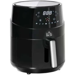 HOMCOM 1500W 4.5 Litre Air Fryer With Digital Display - Black - 800-124V70 12 HOMCOM 1500W 4.5 Litre Air Fryer With Digital Display - Black - 800-124V70 -Blanco Shop homcom 800124v70 side view