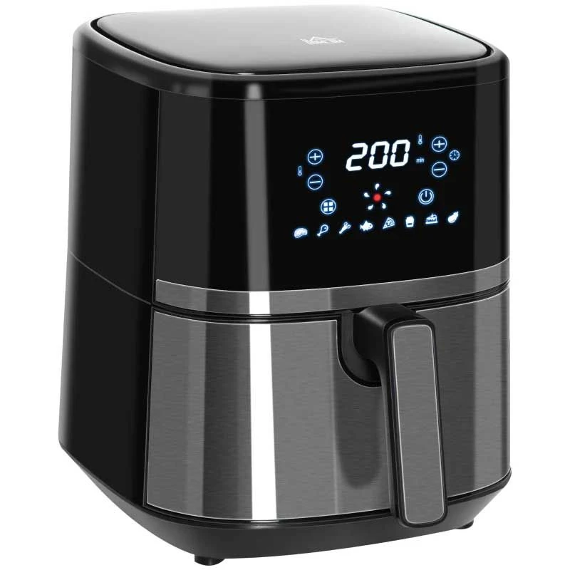 HOMCOM 1500W 4.5 Litre Air Fryer With Digital Display - Black - 800-125V70 4 HOMCOM 1500W 4.5 Litre Air Fryer With Digital Display - Black - 800-125V70 - Image 4