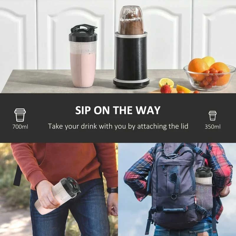 HOMCOM 1000W Countertop Blender & Smoothie Maker - Black - 800-131V70 8 HOMCOM 1000W Countertop Blender & Smoothie Maker - Black - 800-131V70 - Image 8