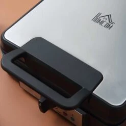 HOMCOM 1200W 4 Slice Waffle Maker - Black - 800-135V70 -Blanco Shop homcom 800135v70 lid closed