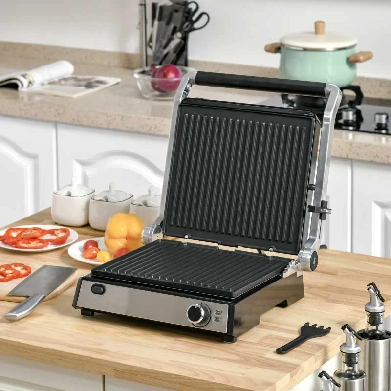 HOMCOM 2000W Health Grill & Pannini Maker - Black - 800-137V70 1 HOMCOM 2000W Health Grill & Pannini Maker - Black - 800-137V70