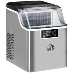HOMCOM 20kg Portable Countertop Ice Maker Machine - Stainless Steel - 800-139V70 -Blanco Shop homcom 800139v70