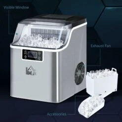 HOMCOM 20kg Portable Countertop Ice Maker Machine - Stainless Steel - 800-139V70 -Blanco Shop homcom 800139v70 features