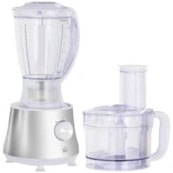 HOMCOM 500W 1.5 Litre Food Processor - Silver - 800-140V70 12 HOMCOM 500W 1.5 Litre Food Processor - Silver - 800-140V70 -Blanco Shop homcom 8001407v10 main image