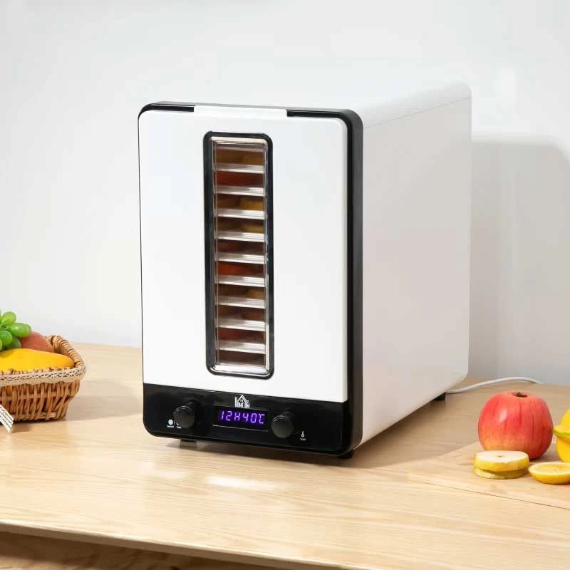 HOMCOM 550W 11 Tier Food Dehydrator - White - 800-143V70 1 HOMCOM 550W 11 Tier Food Dehydrator - White - 800-143V70