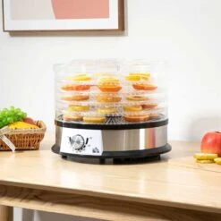 HOMCOM 250W 5 Tier Food Dehydrator - Silver - 800-145V70 -Blanco Shop homcom 800145v70 lifestyle3