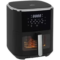 HOMCOM 1500W 6.7 Litre Air Fryer With Digital Display - Black - 800-147V71BK 13 HOMCOM 1500W 6.7 Litre Air Fryer With Digital Display - Black - 800-147V71BK -Blanco Shop homcom 80014771bk