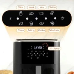 HOMCOM 1500W 6.7 Litre Air Fryer With Digital Display - Black - 800-147V71BK 17 HOMCOM 1500W 6.7 Litre Air Fryer With Digital Display - Black - 800-147V71BK -Blanco Shop homcom 80014771bk led display