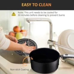 HOMCOM 1500W 7 Litre Air Fryer With Digital Display - Black - 800-148V70 -Blanco Shop homcom 800148v70 features1