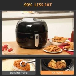 HOMCOM 1500W 7 Litre Air Fryer With Digital Display - Black - 800-148V70 -Blanco Shop homcom 800148v70 information
