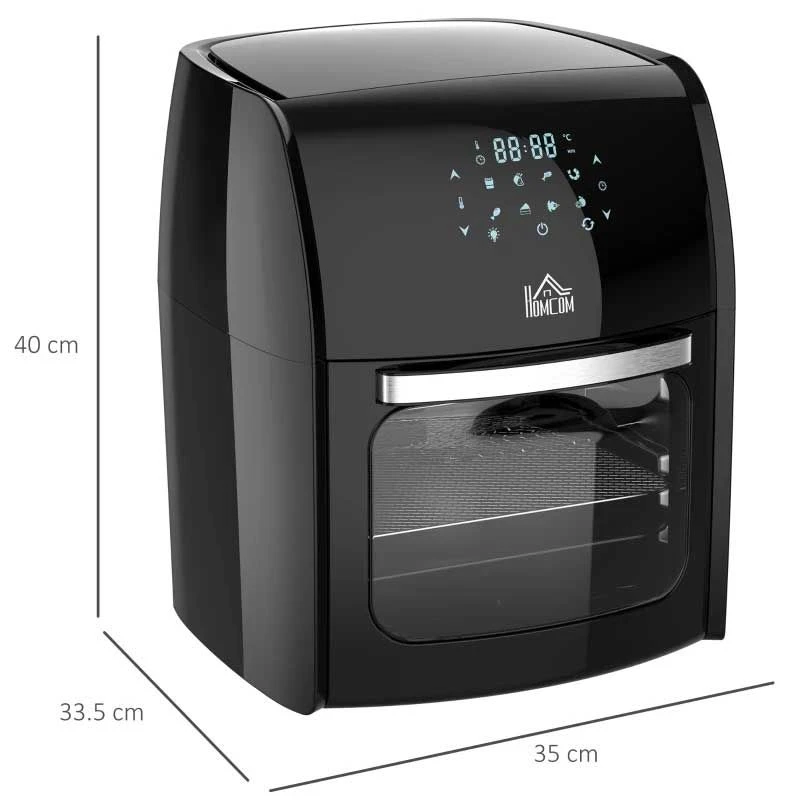 HOMCOM 1800W 12 Litre Air Fryer With Digital Display - Black - 800-149V70 2 HOMCOM 1800W 12 Litre Air Fryer With Digital Display - Black - 800-149V70 - Image 2