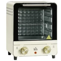 HOMCOM 1000W 15 Litre Mini Countertop Oven & Grill - Cream White - 800-153V70CW -Blanco Shop homcom 800153v70cw