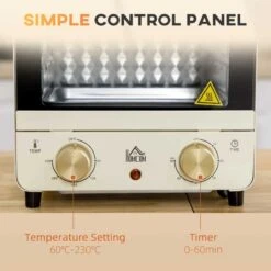 HOMCOM 1000W 15 Litre Mini Countertop Oven & Grill - Cream White - 800-153V70CW -Blanco Shop homcom 800153v70cw control panel