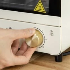 HOMCOM 1000W 15 Litre Mini Countertop Oven & Grill - Cream White - 800-153V70CW -Blanco Shop homcom 800153v70cw dial