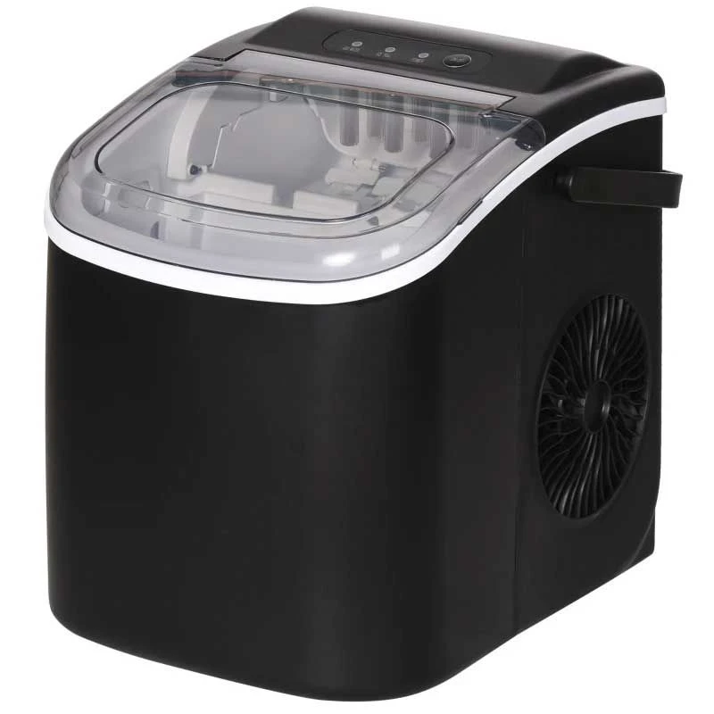 HOMCOM 12 Kg Portable Countertop Ice Maker Machine - Black - 800-154V70BK 3 HOMCOM 12 Kg Portable Countertop Ice Maker Machine - Black - 800-154V70BK - Image 3