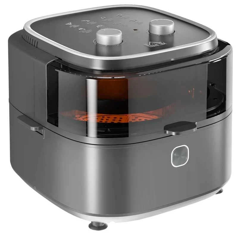 HOMCOM 1350W 6.5 Litre Family Size Air Fryer With Rapid Air Circulation - Grey - 800-164V70GY 4 HOMCOM 1350W 6.5 Litre Family Size Air Fryer With Rapid Air Circulation - Grey - 800-164V70GY - Image 4