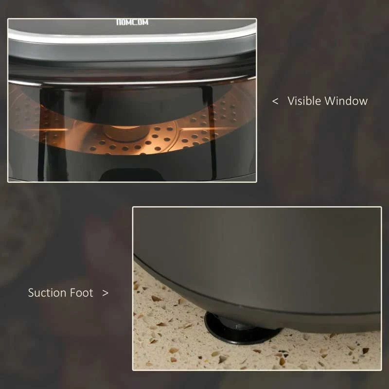 HOMCOM 1350W 6.5 Litre Family Size Air Fryer With Rapid Air Circulation - Grey - 800-164V70GY 8 HOMCOM 1350W 6.5 Litre Family Size Air Fryer With Rapid Air Circulation - Grey - 800-164V70GY - Image 8