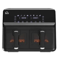 HOMCOM 2500W 8 Litre Family Size Air Fryer With Digital Display - Black - 800-166V70BK -Blanco Shop homcom 800166v70bk front view 1