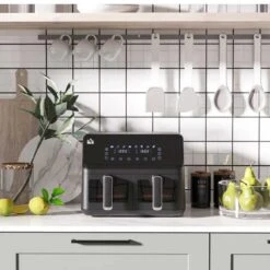 HOMCOM 2500W 8 Litre Family Size Air Fryer With Digital Display - Black - 800-166V70BK -Blanco Shop homcom 800166v70bk main image 1 1