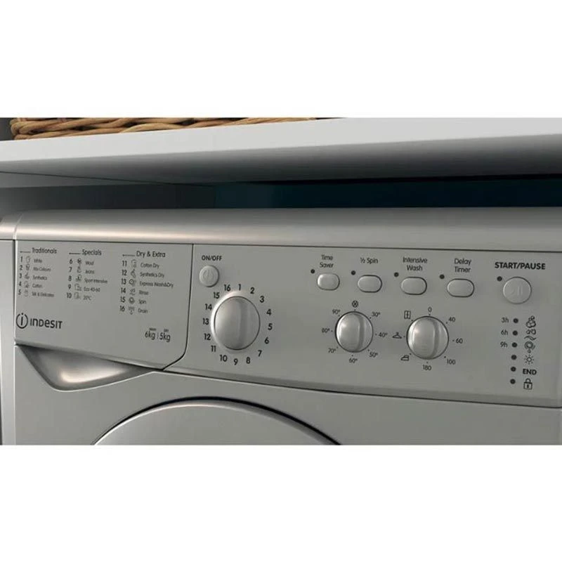 Indesit IWDC 65125 S UK N Free Standing 6/5kg 1200rpm Washer Dryer - Silver - IWDC 65125 S UK N 6 Indesit IWDC 65125 S UK N Free Standing 6/5kg 1200rpm Washer Dryer - Silver - IWDC 65125 S UK N - Image 6