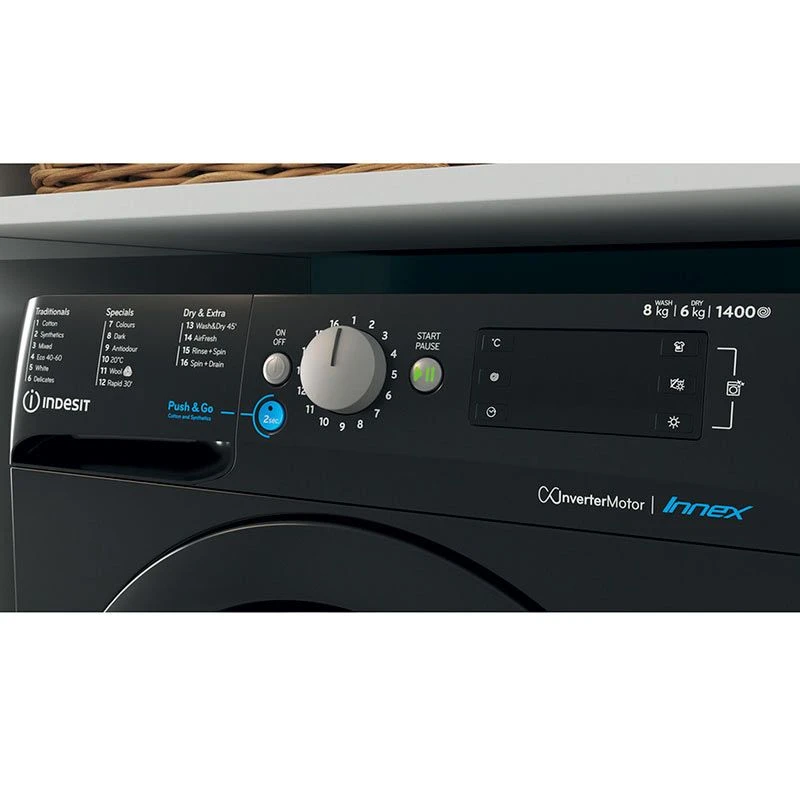Indesit BDE 86436X B UK N 8/6kg 1400rpm Washer Dryer - Black 6 Indesit BDE 86436X B UK N 8/6kg 1400rpm Washer Dryer - Black - Image 6