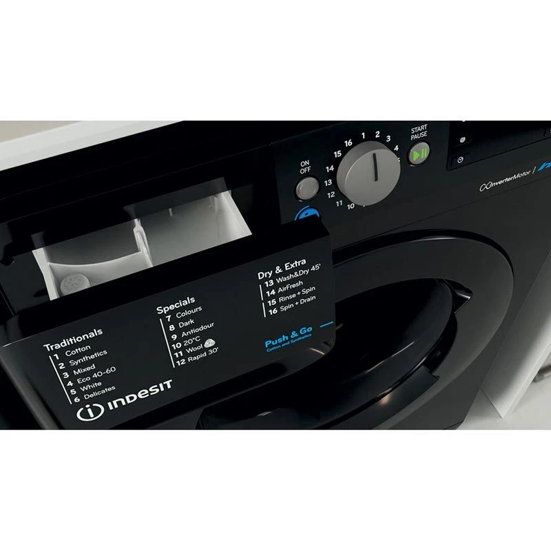 Indesit BDE 86436X B UK N 8/6kg 1400rpm Washer Dryer - Black 8 Indesit BDE 86436X B UK N 8/6kg 1400rpm Washer Dryer - Black - Image 8
