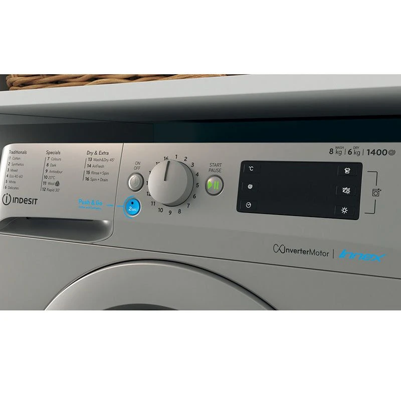 Indesit BDE 86436X S UK N 8/6kg 1400rpm Washer Dryer - Silver 6 Indesit BDE 86436X S UK N 8/6kg 1400rpm Washer Dryer - Silver - Image 6