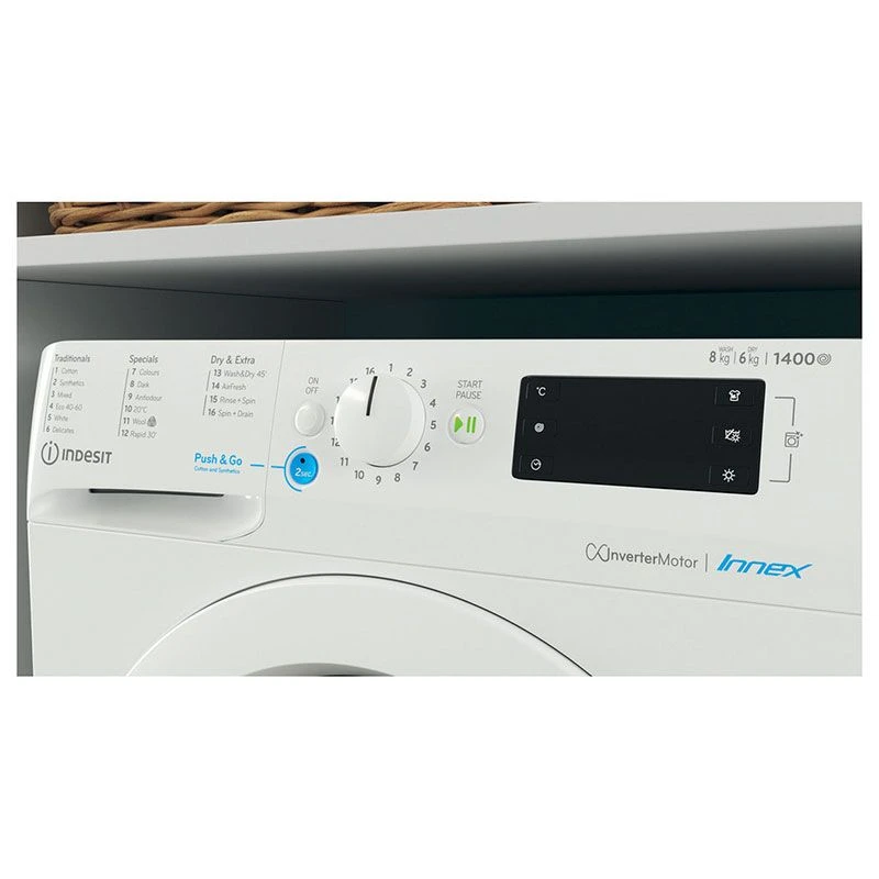 Indesit BDE 86436X W UK N 8/6kg 1400rpm Washer Dryer - White 6 Indesit BDE 86436X W UK N 8/6kg 1400rpm Washer Dryer - White - Image 6