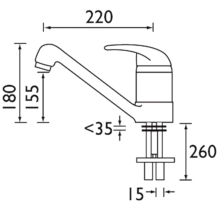 Bristan Java Single Flow Easyfit Sink Mixer Chrome - J SFSNK EF C 2 Bristan Java Single Flow Easyfit Sink Mixer Chrome - J SFSNK EF C - Image 2