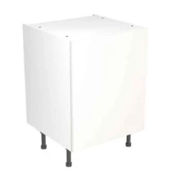 Kitchen Kit Slab 600mm Base Cabinet - Super Gloss - White - Flatpacked - FKKF0004