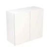 Kitchen Kit Slab 800mm Wall Cabinet - Super Gloss - White - Flatpacked - FKKF0038