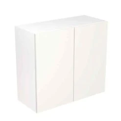 Kitchen Kit Slab 800mm Wall Cabinet - Super Gloss - White - Flatpacked - FKKF0038