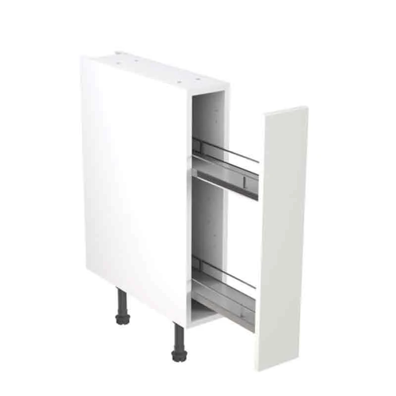 Kitchen Kit Slab 150mm Pull Out Base Cabinet - Super Gloss - White - Flatpacked - FKKF0051 1 Kitchen Kit Slab 150mm Pull Out Base Cabinet - Super Gloss - White - Flatpacked - FKKF0051