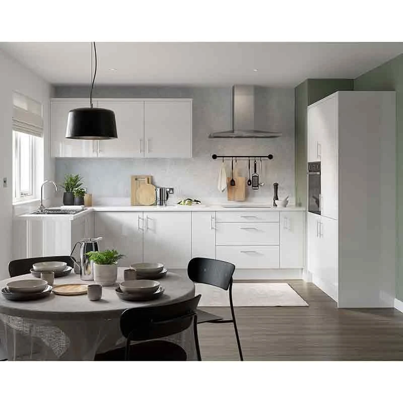 Kitchen Kit Slab 150mm Pull Out Base Cabinet - Super Gloss - White - Flatpacked - FKKF0051 2 Kitchen Kit Slab 150mm Pull Out Base Cabinet - Super Gloss - White - Flatpacked - FKKF0051 - Image 2