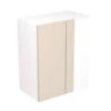 Kitchen Kit Slab 600mm Blind Corner Wall Cabinet - Super Gloss - Cashmere - Flatpacked - FKKF0116